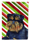 Brussels Griffon Candy Cane Holiday Christmas Garden Flag Mailbox Decorative Yard Banner Outside Patio Artwork for Flower Beds, Garden Size, Multicolor