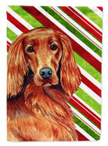 Irish Setter Candy Cane Holiday Christmas Garden Flag Mailbox Decorative Yard Banner Outside Patio Artwork for Flower Beds, Garden Size, Multicolor