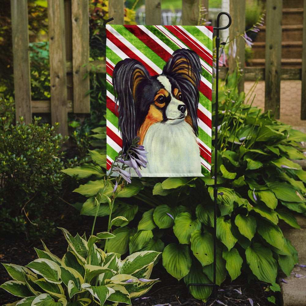Papillon Candy Cane Holiday Christmas Garden Flag Mailbox Decorative Yard Banner Outside Patio Artwork for Flower Beds, Garden Size, Multicolor