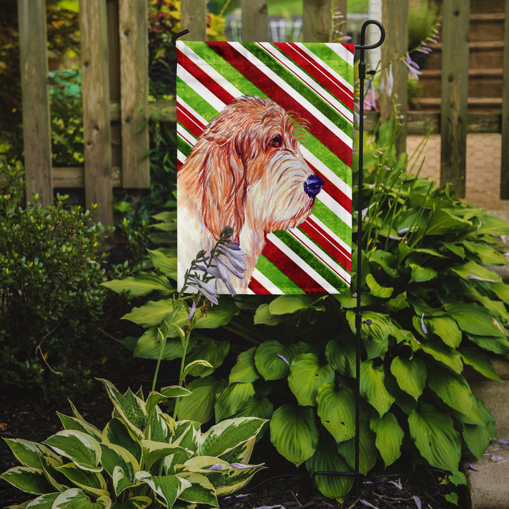 Petit Basset Griffon Vendeen Candy Cane Holiday Christmas Garden Flag Mailbox Decorative Yard Banner Outside Patio Artwork for Flower Beds, Garden Size, Multicolor