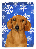 Dachshund Winter Snowflakes Holiday Garden Flag Mailbox Decorative Yard Banner Outside Patio Artwork for Flower Beds, Garden Size, Multicolor