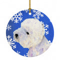 Westie Winter Snowflakes Holiday Ceramic Ornament Christmas Tree Hanging Decorations for Home Christmas Holiday, Party, Gift, 3 in, Multicolor