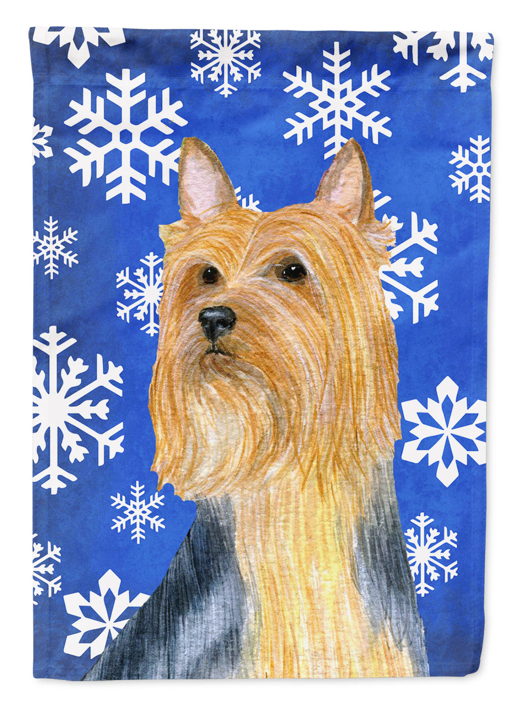 Silky Terrier Winter Snowflakes Holiday Garden Flag Mailbox Decorative Yard Banner Outside Patio Artwork for Flower Beds, Garden Size, Multicolor