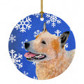 Australian Cattle Dog Winter Snowflakes Holiday Ceramic Ornament Christmas Tree Hanging Decorations for Home Christmas Holiday, Party, Gift, 3 in, Multicolor