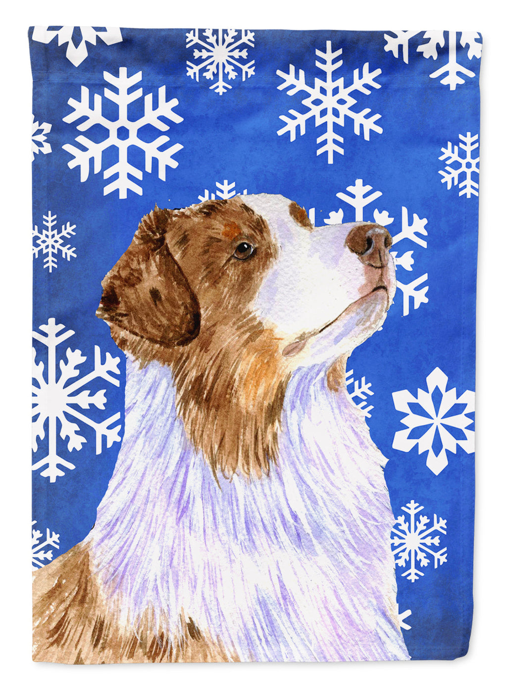 Australian Shepherd Winter Snowflakes Holiday Garden Flag Mailbox Decorative Yard Banner Outside Patio Artwork for Flower Beds, Garden Size, Multicolor