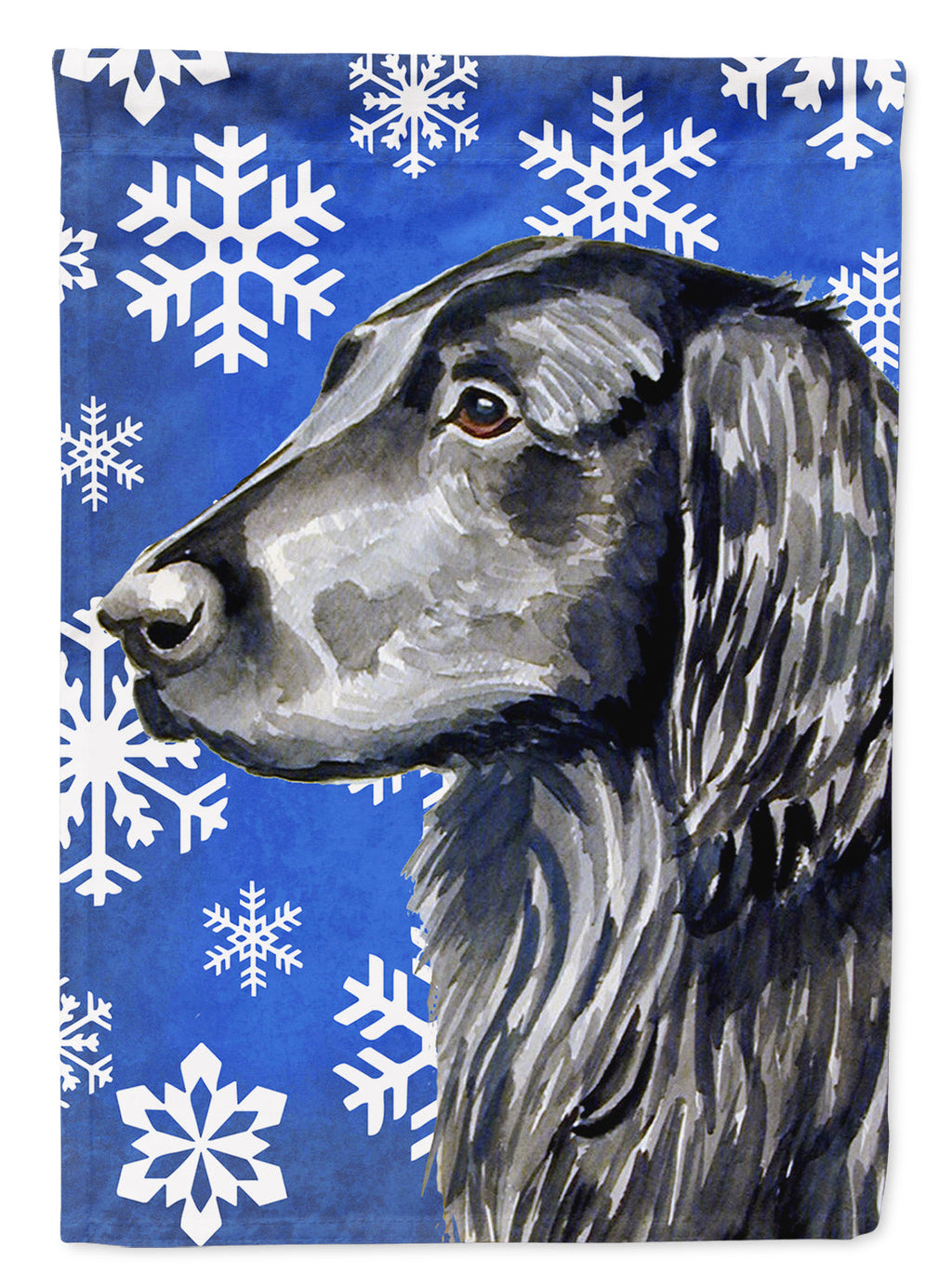 Flat Coated Retriever Winter Snowflakes Holiday Garden Flag Mailbox Decorative Yard Banner Outside Patio Artwork for Flower Beds, Garden Size, Multicolor