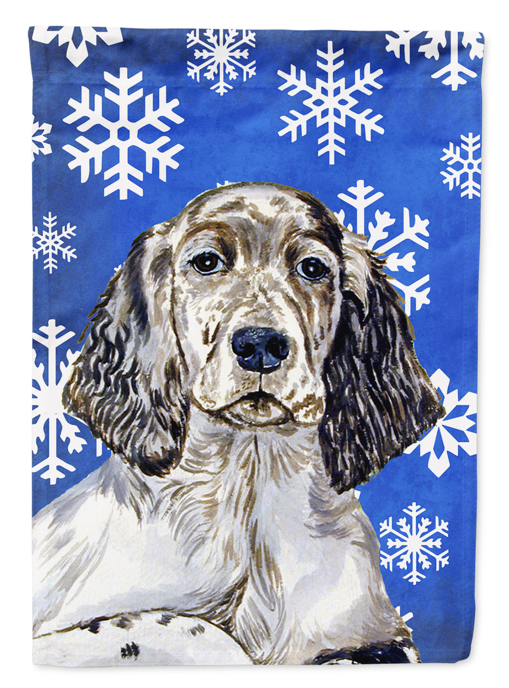 English Setter Winter Snowflakes Holiday Garden Flag Mailbox Decorative Yard Banner Outside Patio Artwork for Flower Beds, Garden Size, Multicolor