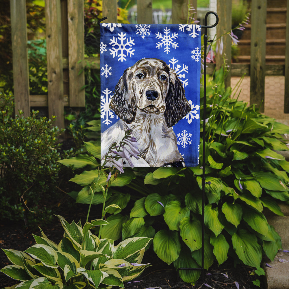 English Setter Winter Snowflakes Holiday Garden Flag Mailbox Decorative Yard Banner Outside Patio Artwork for Flower Beds, Garden Size, Multicolor