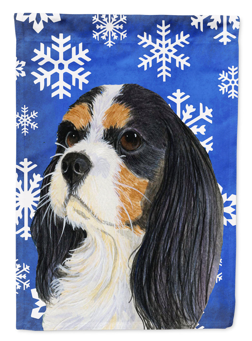 Cavalier Spaniel Winter Snowflakes Holiday Garden Flag Mailbox Decorative Yard Banner Outside Patio Artwork for Flower Beds, Garden Size, Multicolor