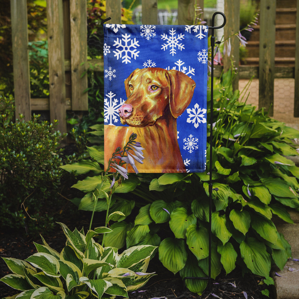 Vizsla Winter Snowflakes Holiday Garden Flag Mailbox Decorative Yard Banner Outside Patio Artwork for Flower Beds, Garden Size, Multicolor