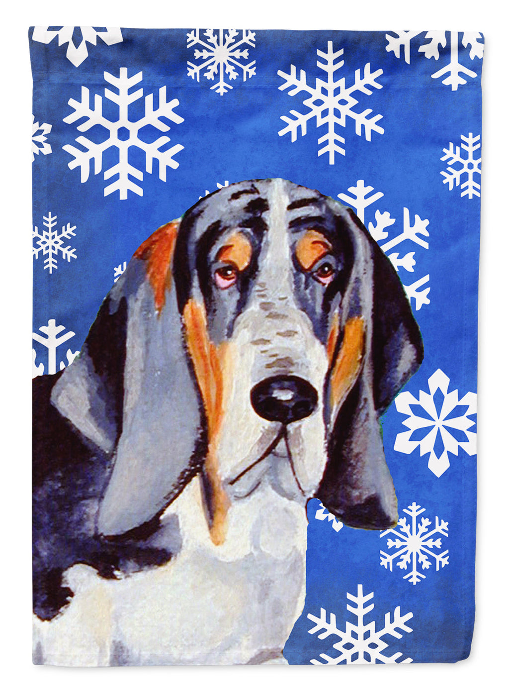 Basset Hound Winter Snowflakes Holiday Garden Flag Mailbox Decorative Yard Banner Outside Patio Artwork for Flower Beds, Garden Size, Multicolor