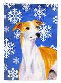 Whippet Winter Snowflakes Holiday Garden Flag Mailbox Decorative Yard Banner Outside Patio Artwork for Flower Beds, Garden Size, Multicolor