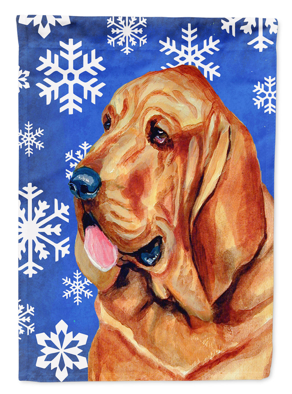Bloodhound Winter Snowflakes Holiday Garden Flag Mailbox Decorative Yard Banner Outside Patio Artwork for Flower Beds, Garden Size, Multicolor