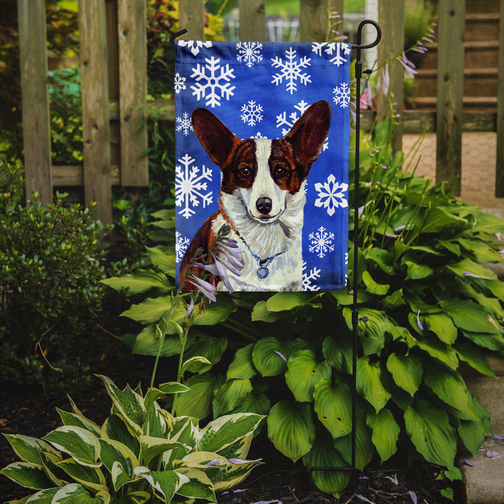 Corgi Winter Snowflakes Holiday Garden Flag Mailbox Decorative Yard Banner Outside Patio Artwork for Flower Beds, Garden Size, Multicolor