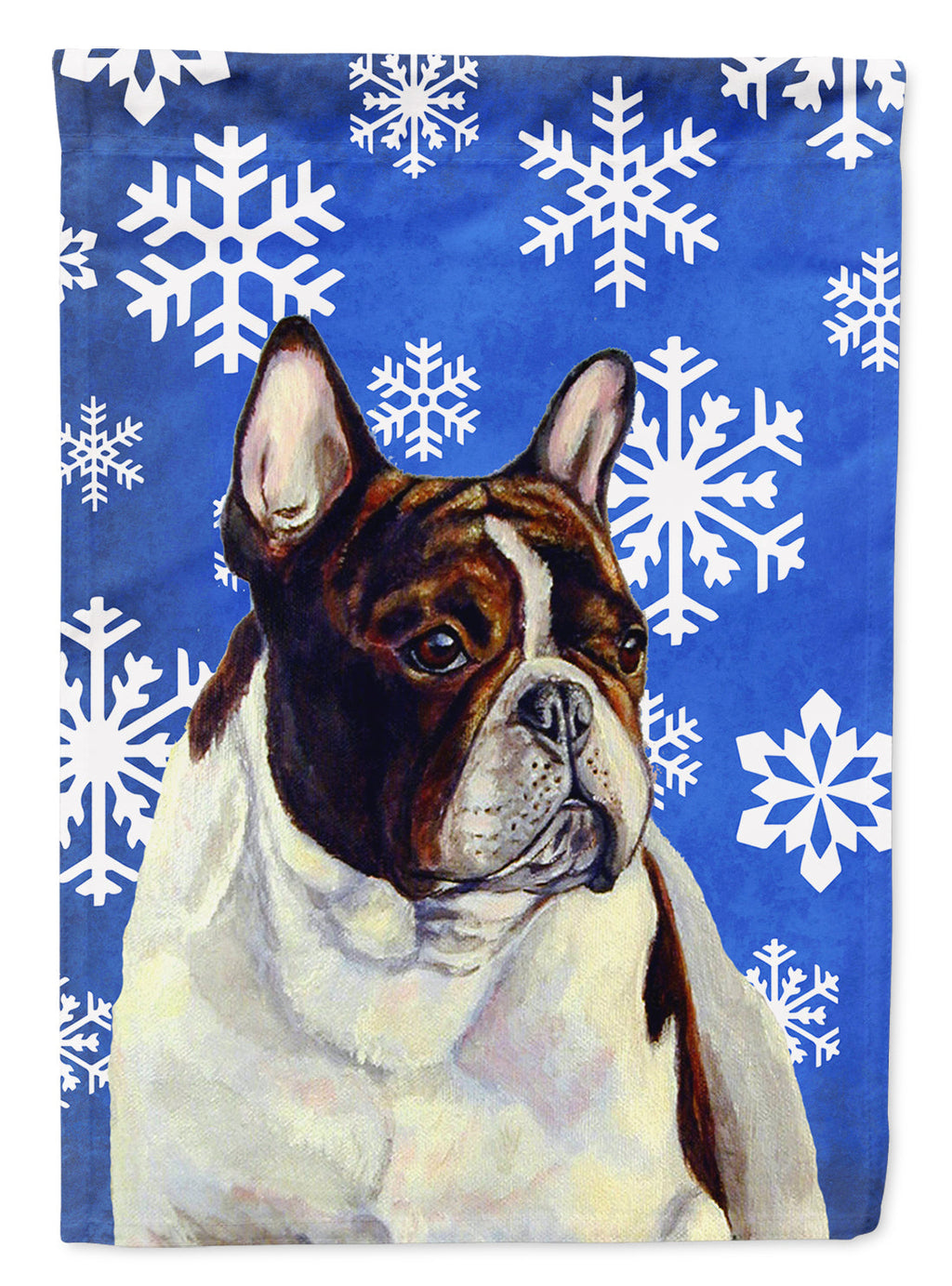 French Bulldog Winter Snowflakes Holiday Garden Flag Mailbox Decorative Yard Banner Outside Patio Artwork for Flower Beds, Garden Size, Multicolor