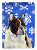 French Bulldog Winter Snowflakes Holiday Garden Flag Mailbox Decorative Yard Banner Outside Patio Artwork for Flower Beds, Garden Size, Multicolor
