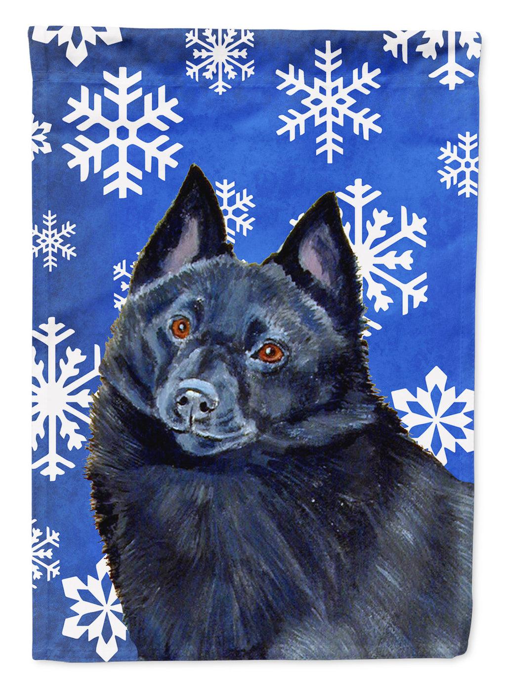 Schipperke Winter Snowflakes Holiday Garden Flag Mailbox Decorative Yard Banner Outside Patio Artwork for Flower Beds, Garden Size, Multicolor