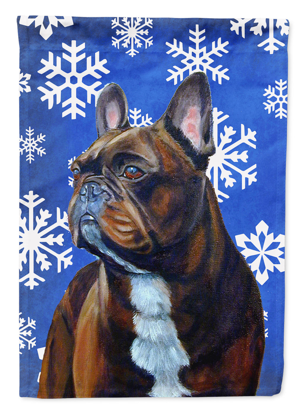 French Bulldog Winter Snowflakes Holiday Garden Flag Mailbox Decorative Yard Banner Outside Patio Artwork for Flower Beds, Garden Size, Multicolor