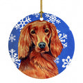 Irish Setter Winter Snowflakes Holiday Ceramic Ornament Christmas Tree Hanging Decorations for Home Christmas Holiday, Party, Gift, 3 in, Multicolor