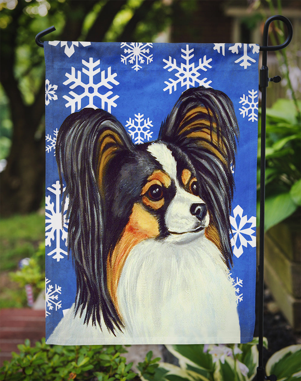 Papillon Winter Snowflakes Holiday Garden Flag Mailbox Decorative Yard Banner Outside Patio Artwork for Flower Beds, Garden Size, Multicolor