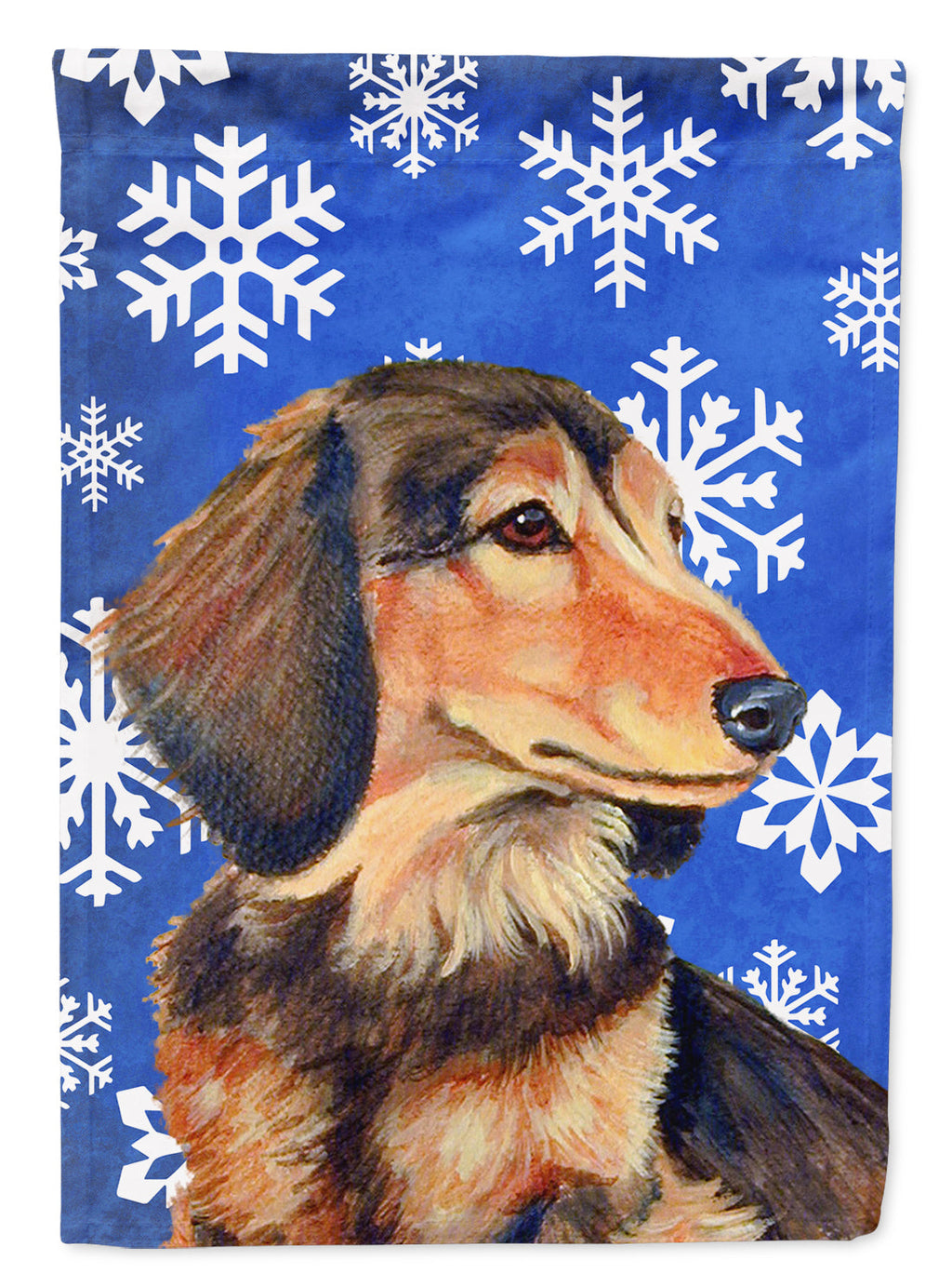 Dachshund Winter Snowflakes Holiday Garden Flag Mailbox Decorative Yard Banner Outside Patio Artwork for Flower Beds, Garden Size, Multicolor