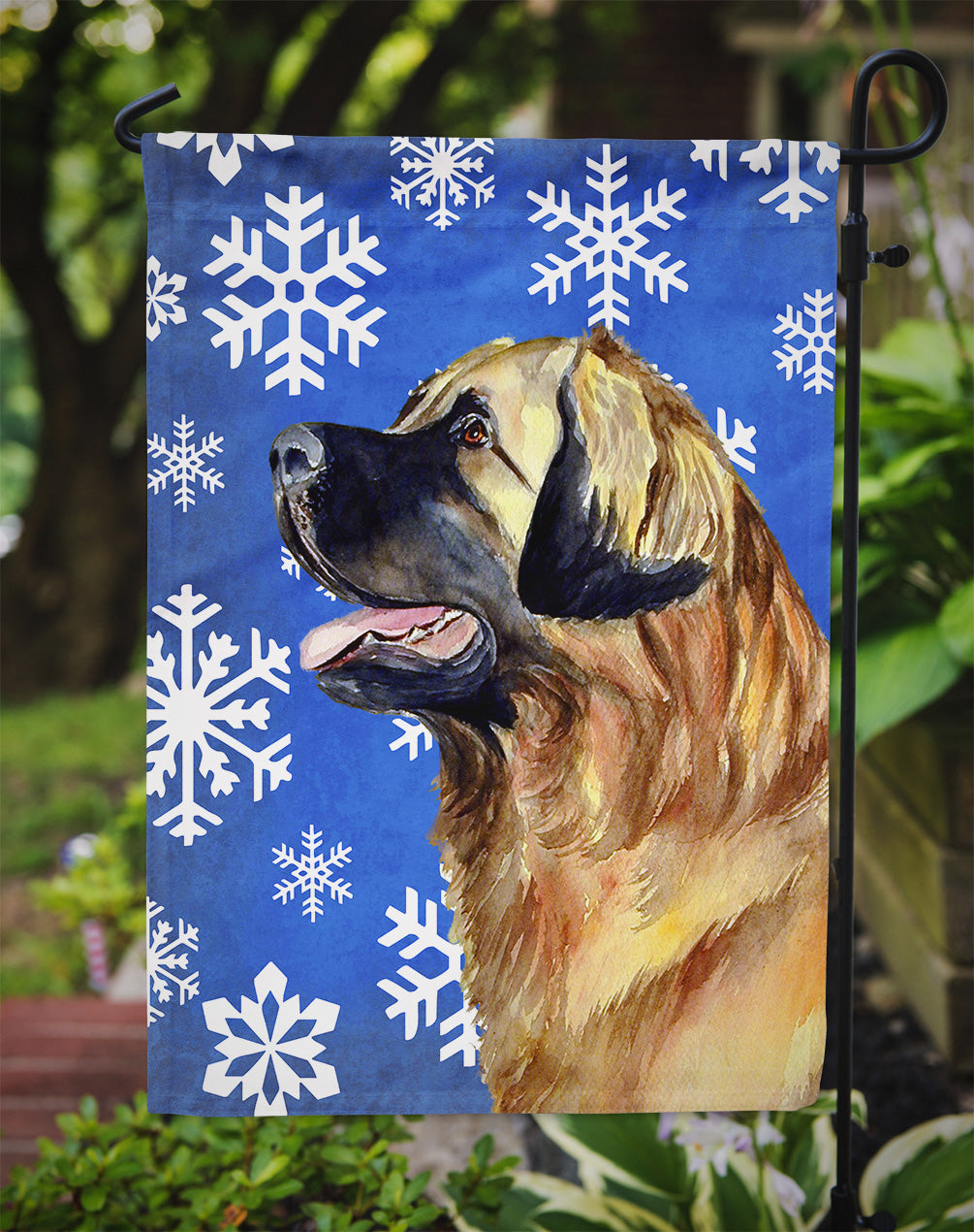 Leonberger Winter Snowflakes Holiday Garden Flag Mailbox Decorative Yard Banner Outside Patio Artwork for Flower Beds, Garden Size, Multicolor