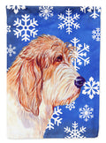 Petit Basset Griffon Vendeen Winter Snowflakes Holiday Garden Flag Mailbox Decorative Yard Banner Outside Patio Artwork for Flower Beds, Garden Size, Multicolor