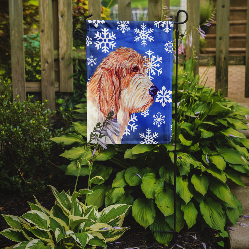 Petit Basset Griffon Vendeen Winter Snowflakes Holiday Garden Flag Mailbox Decorative Yard Banner Outside Patio Artwork for Flower Beds, Garden Size, Multicolor