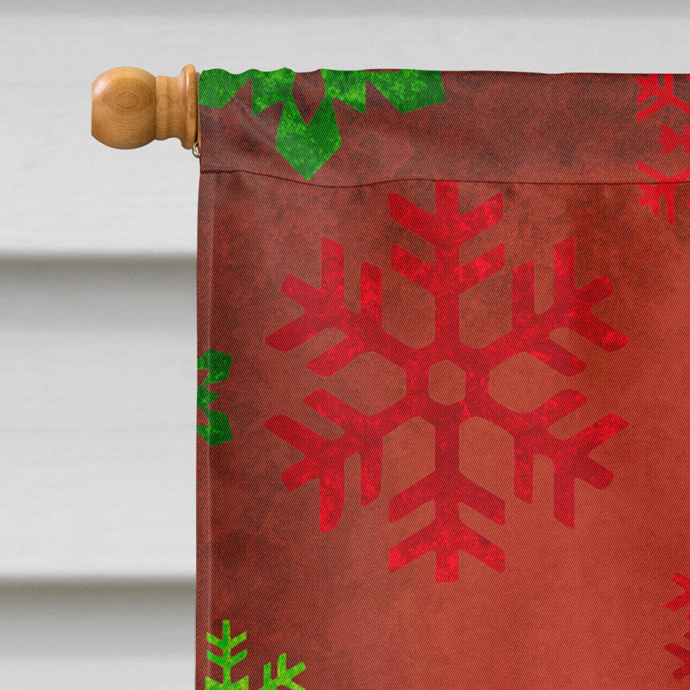 Brussels Griffon Red and Green Snowflakes Holiday Christmas House Flag 28x40 Porch Sleeve Pole Decorative Outside Yard Banner Artwork Wall Hanging, Polyester