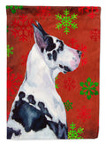Great Dane Red and Green Snowflakes Holiday Christmas Garden Flag Mailbox Decorative Yard Banner Outside Patio Artwork for Flower Beds, Garden Size, Multicolor