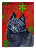 Schipperke Red and Green Snowflakes Holiday Christmas Garden Flag Mailbox Decorative Yard Banner Outside Patio Artwork for Flower Beds, Garden Size, Multicolor