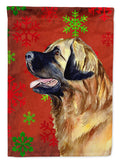Leonberger Red and Green Snowflakes Holiday Christmas Garden Flag Mailbox Decorative Yard Banner Outside Patio Artwork for Flower Beds, Garden Size, Multicolor