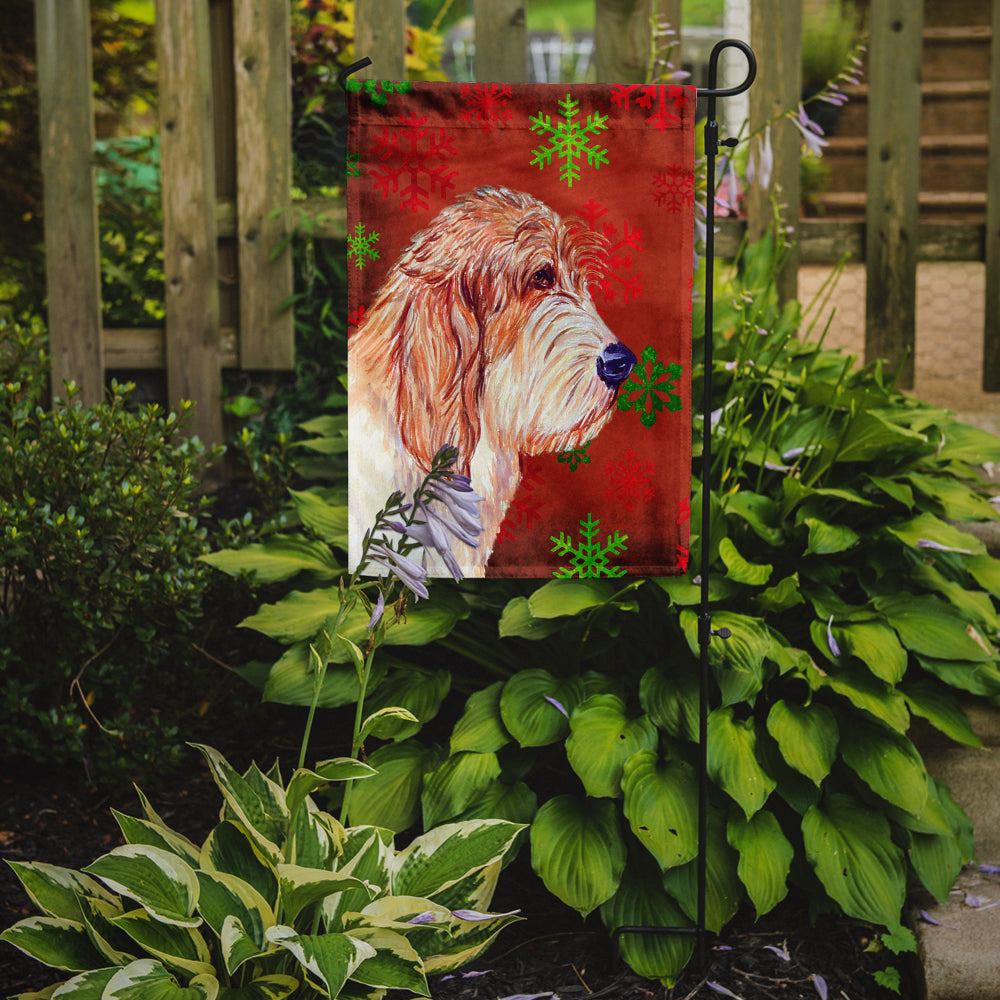 Petit Basset Griffon Vendeen Red Green Snowflake Christmas Garden Flag Mailbox Decorative Yard Banner Outside Patio Artwork for Flower Beds, Garden Size, Multicolor
