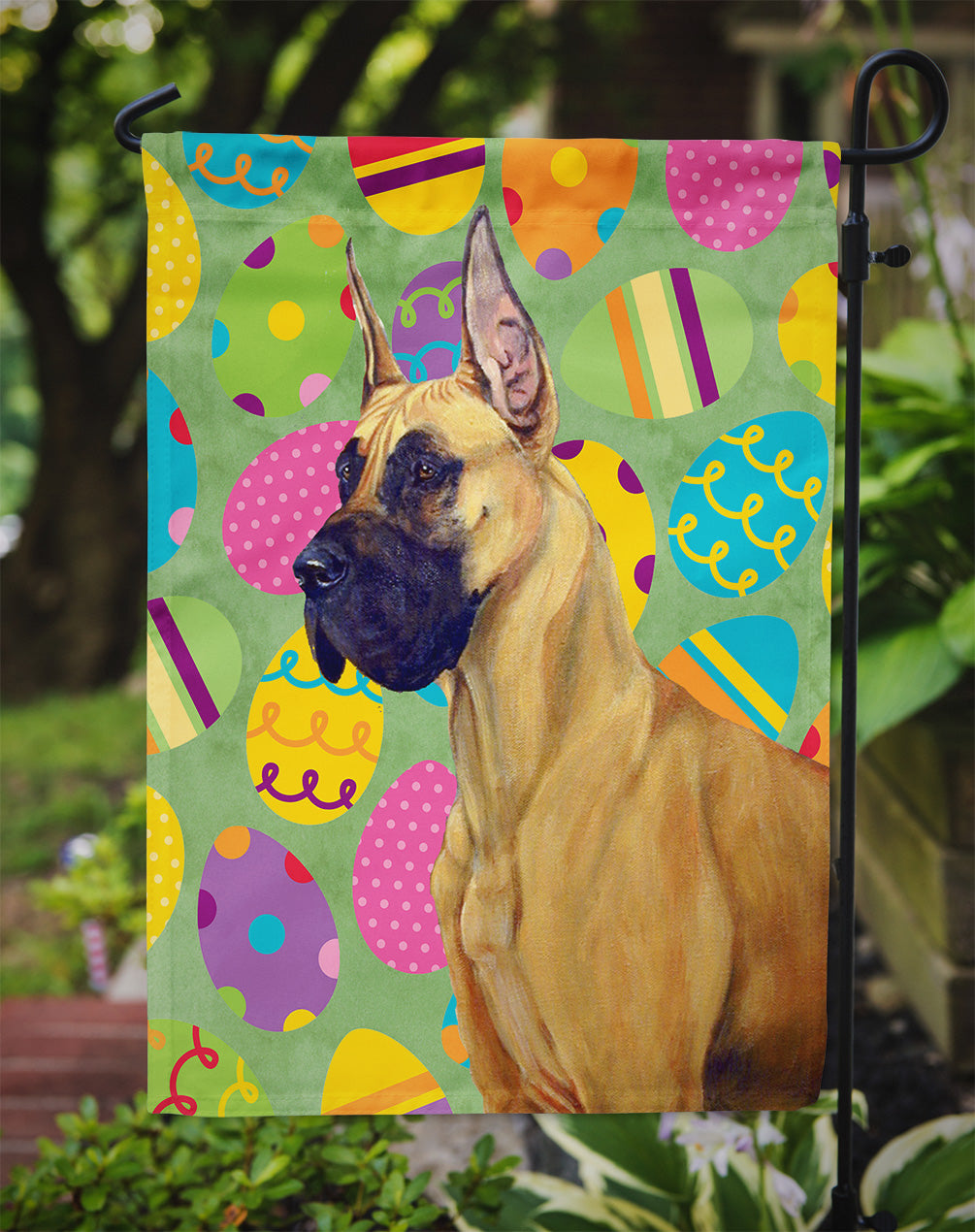 Great Dane Easter Eggtravaganza Garden Flag Mailbox Decorative Yard Banner Outside Patio Artwork for Flower Beds, Garden Size, Multicolor