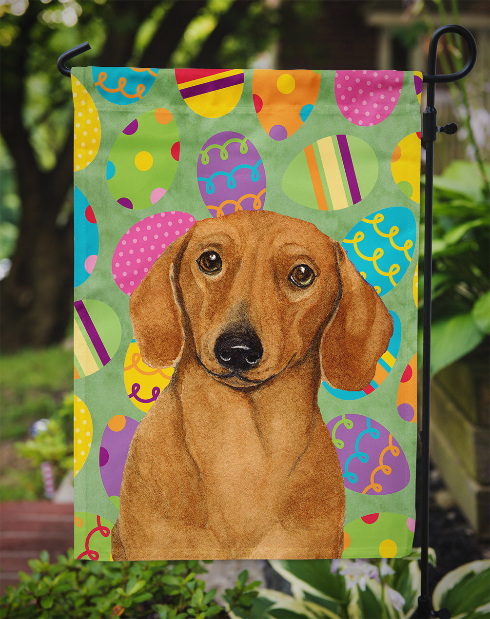 Dachshund Easter Eggtravaganza Garden Flag Mailbox Decorative Yard Banner Outside Patio Artwork for Flower Beds, Garden Size, Multicolor