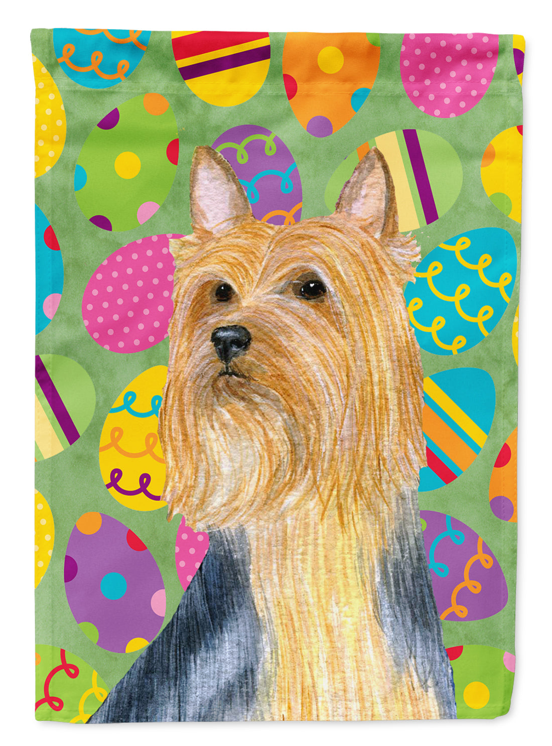 Silky Terrier Easter Eggtravaganza Garden Flag Mailbox Decorative Yard Banner Outside Patio Artwork for Flower Beds, Garden Size, Multicolor