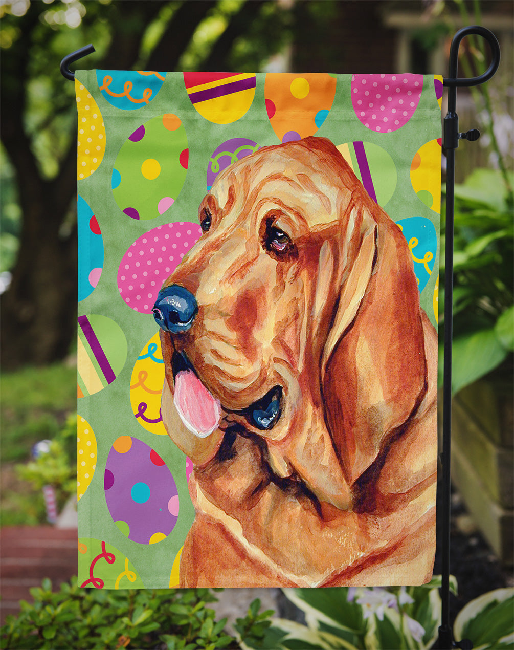 Bloodhound Easter Eggtravaganza Garden Flag Mailbox Decorative Yard Banner Outside Patio Artwork for Flower Beds, Garden Size, Multicolor