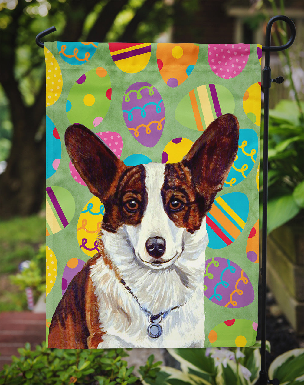 Corgi Easter Eggtravaganza Garden Flag Mailbox Decorative Yard Banner Outside Patio Artwork for Flower Beds, Garden Size, Multicolor