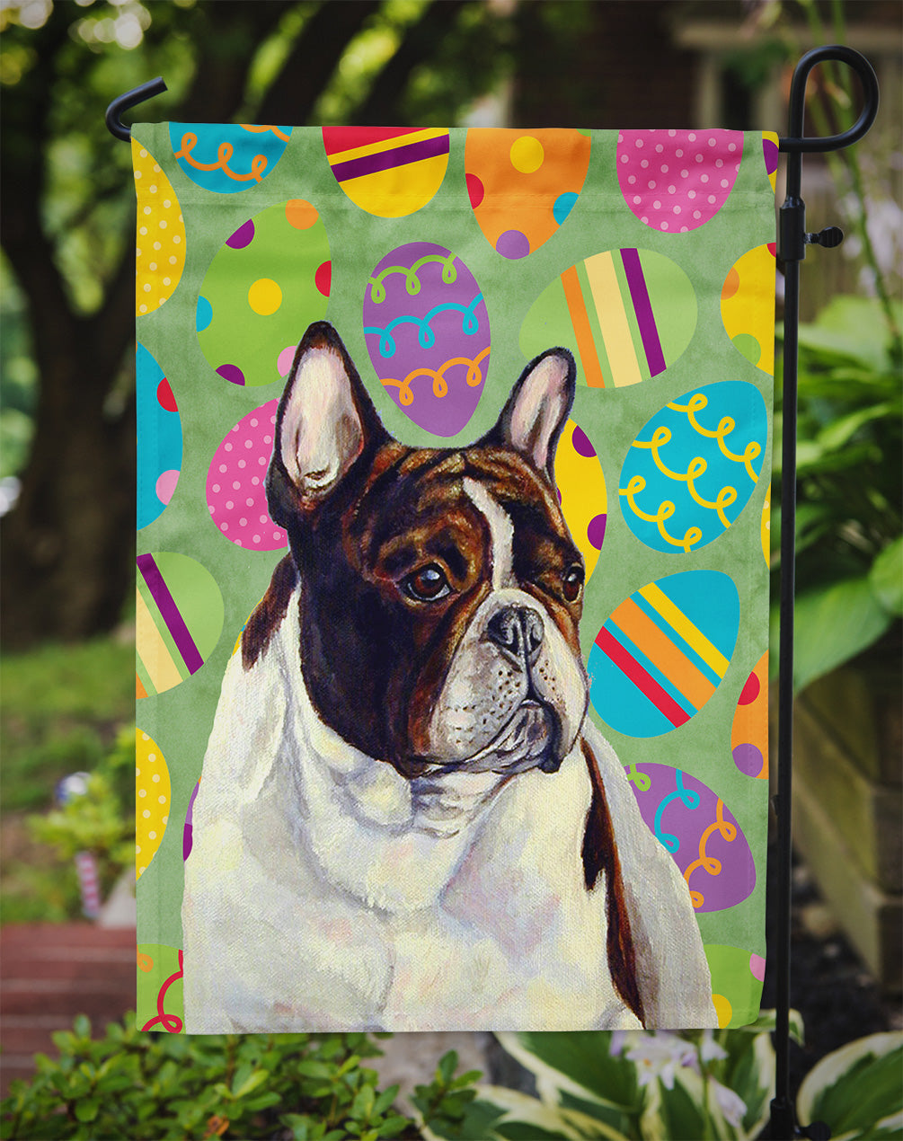 French Bulldog Easter Eggtravaganza Garden Flag Mailbox Decorative Yard Banner Outside Patio Artwork for Flower Beds, Garden Size, Multicolor