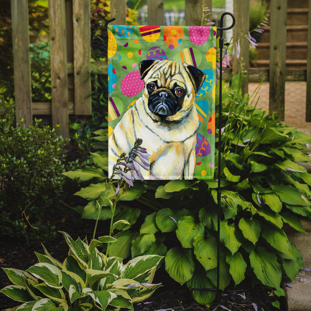 Pug Easter Eggtravaganza Garden Flag Mailbox Decorative Yard Banner Outside Patio Artwork for Flower Beds, Garden Size, Multicolor