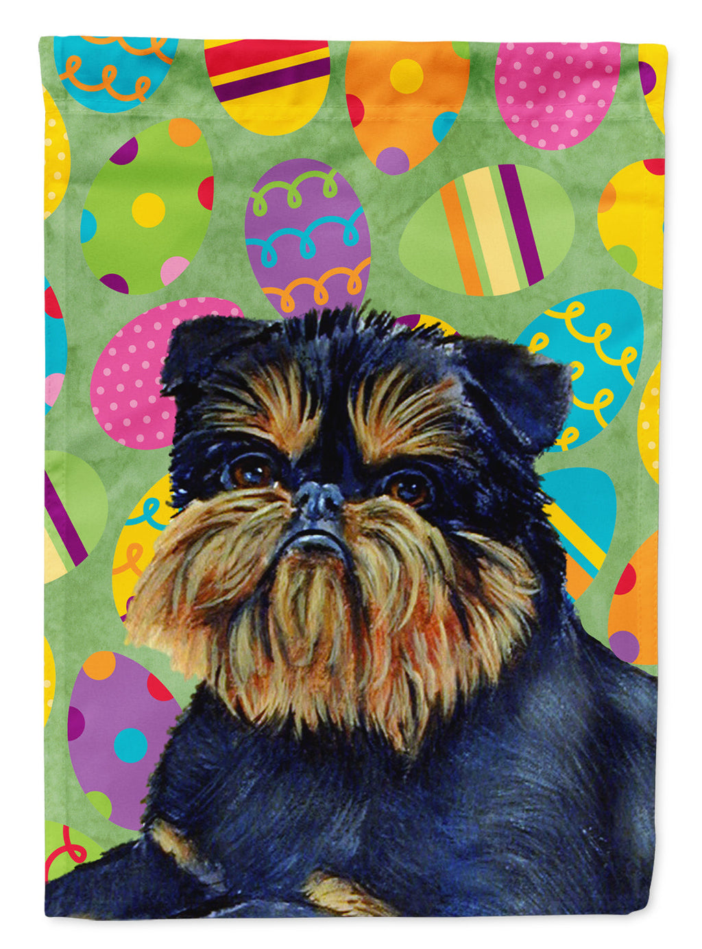 Brussels Griffon Easter Eggtravaganza Garden Flag Mailbox Decorative Yard Banner Outside Patio Artwork for Flower Beds, Garden Size, Multicolor
