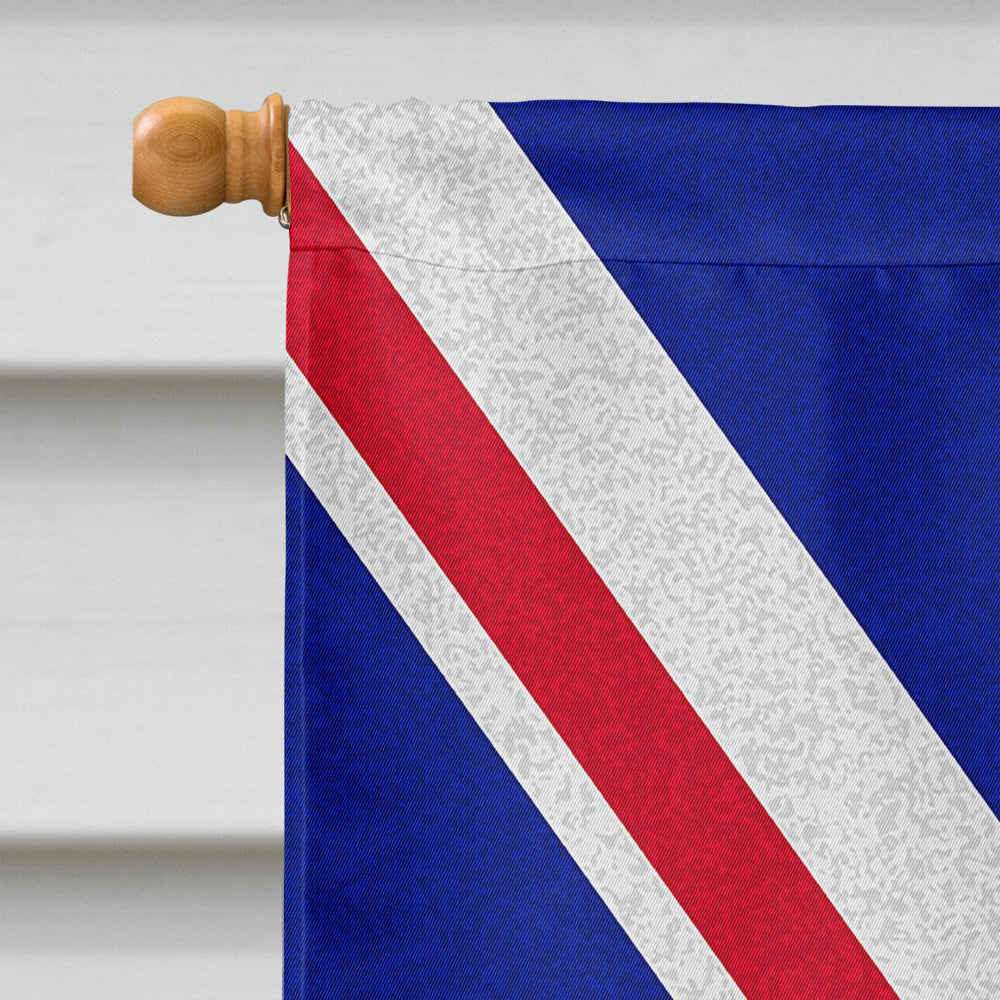 Brussels Griffon with English Union Jack British Flag House Flag 28x40 Porch Sleeve Pole Decorative Outside Yard Banner Artwork Wall Hanging, Polyester