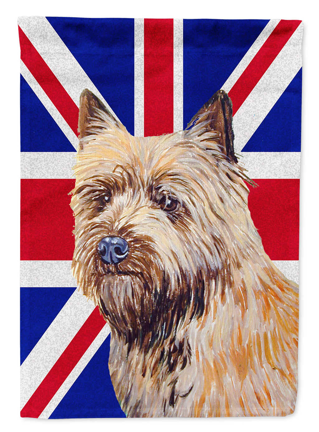 Cairn Terrier with English Union Jack British Flag Garden Flag Mailbox Decorative Yard Banner Outside Patio Artwork for Flower Beds, Garden Size, Multicolor