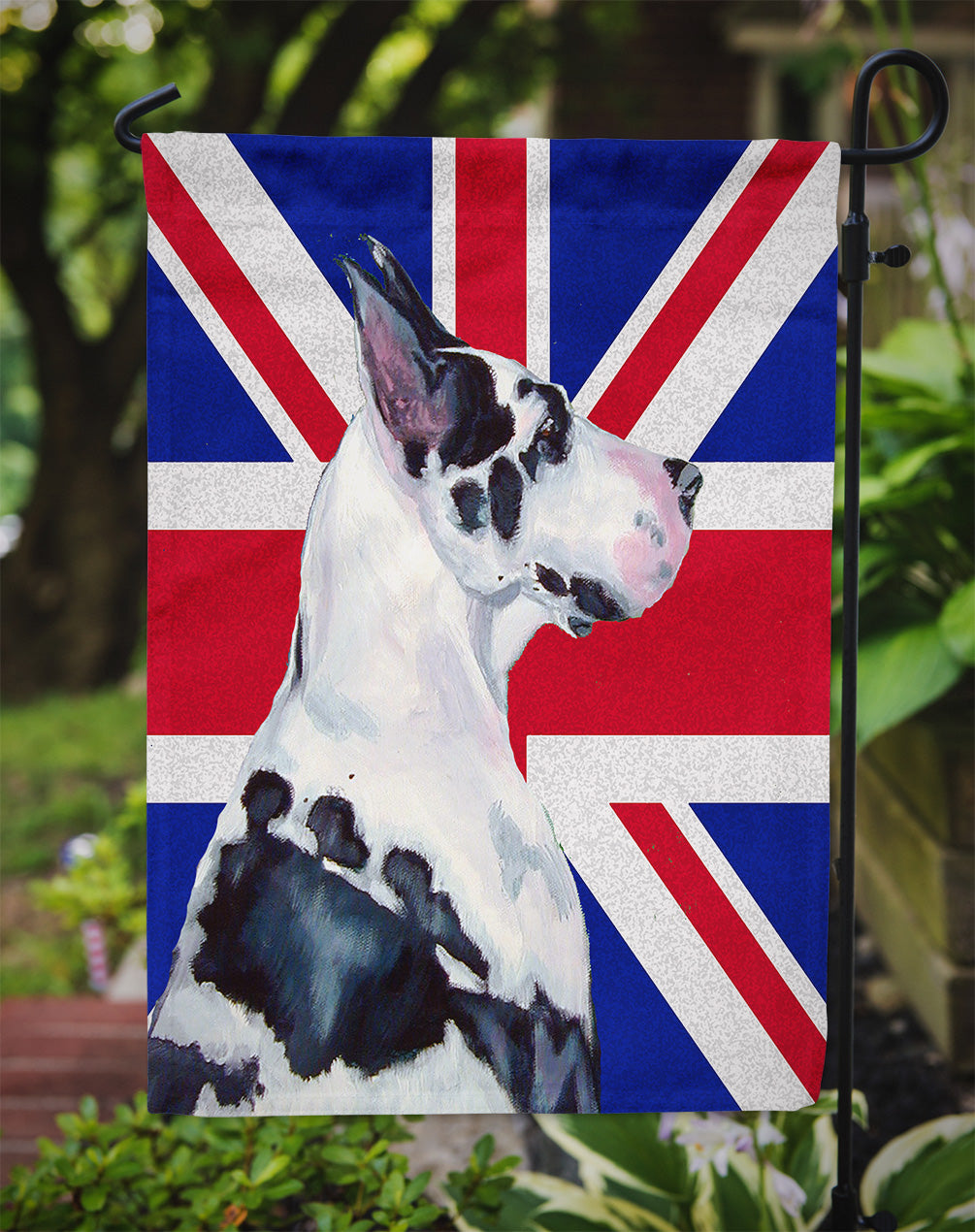 Great Dane with English Union Jack British Flag Garden Flag Mailbox Decorative Yard Banner Outside Patio Artwork for Flower Beds, Garden Size, Multicolor