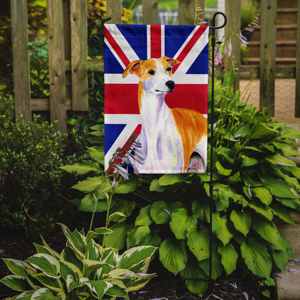 Whippet with English Union Jack British Flag Garden Flag Mailbox Decorative Yard Banner Outside Patio Artwork for Flower Beds, Garden Size, Multicolor