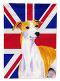 Whippet with English Union Jack British Flag Garden Flag Mailbox Decorative Yard Banner Outside Patio Artwork for Flower Beds, Garden Size, Multicolor