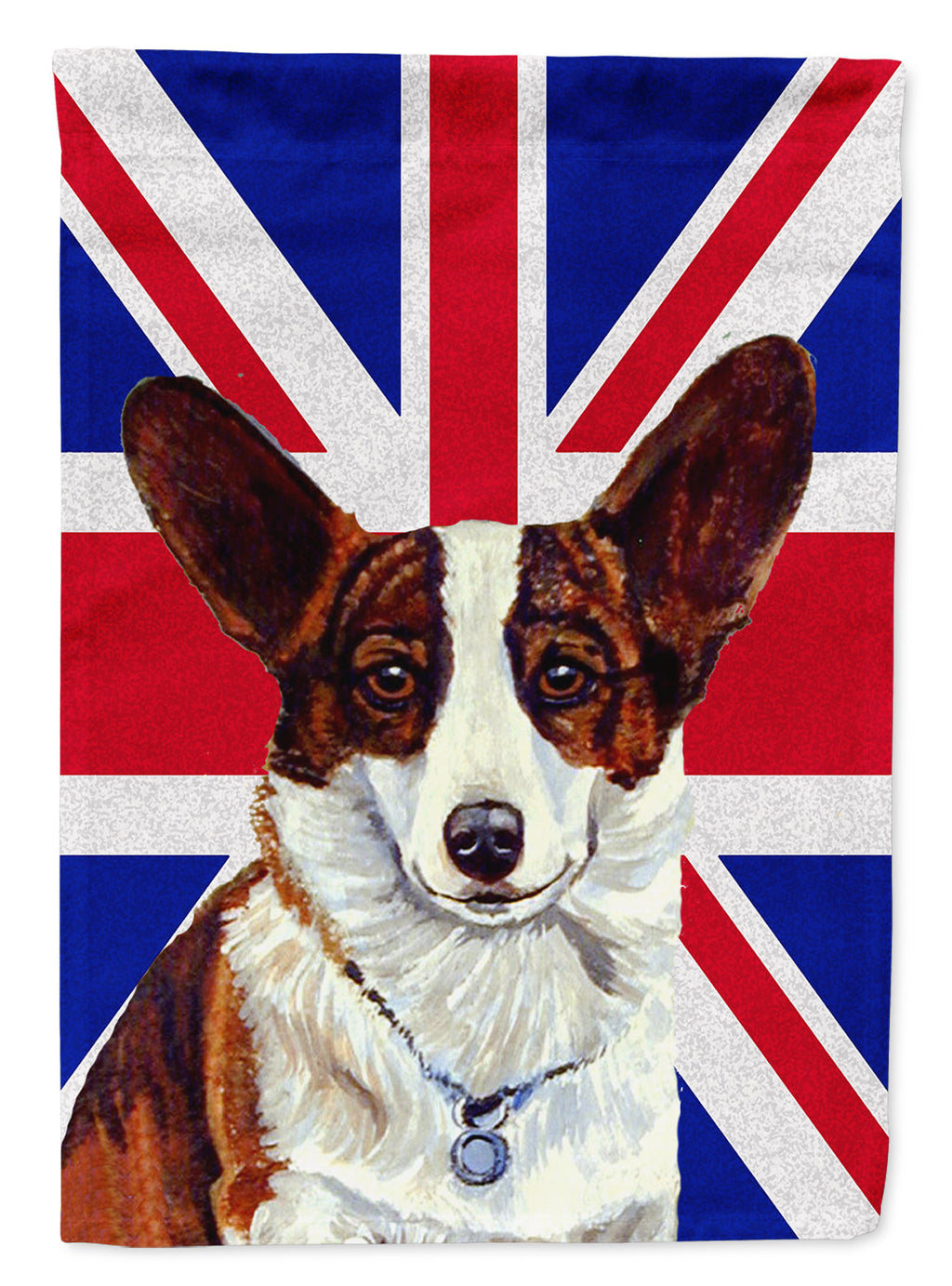 Corgi with English Union Jack British Flag Garden Flag Mailbox Decorative Yard Banner Outside Patio Artwork for Flower Beds, Garden Size, Multicolor