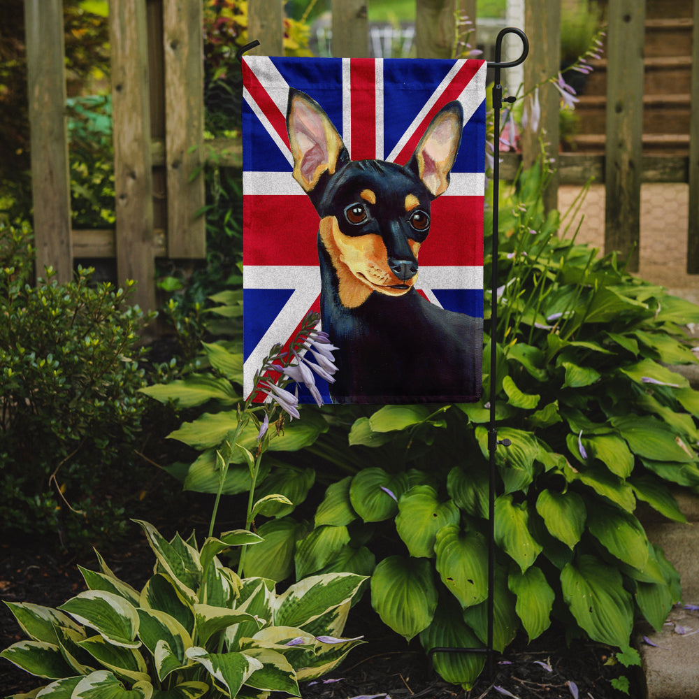Min Pin with English Union Jack British Flag Garden Flag Mailbox Decorative Yard Banner Outside Patio Artwork for Flower Beds, Garden Size, Multicolor