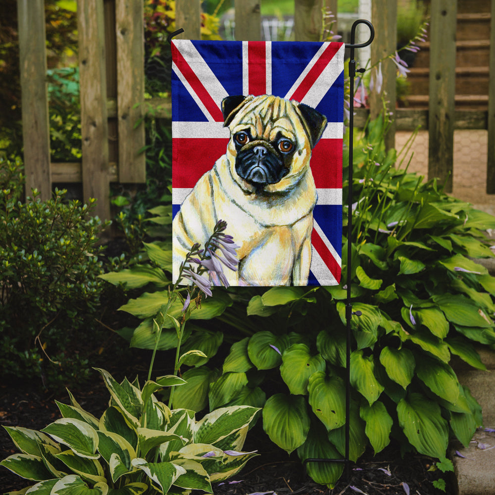 Pug with English Union Jack British Flag Garden Flag Mailbox Decorative Yard Banner Outside Patio Artwork for Flower Beds, Garden Size, Multicolor