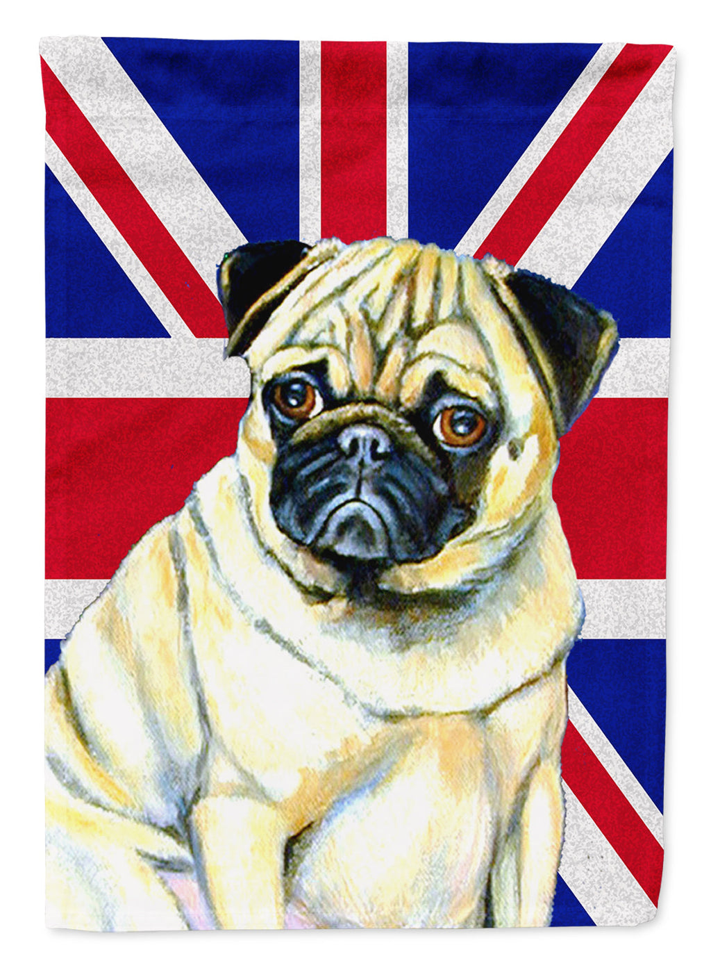 Pug with English Union Jack British Flag Garden Flag Mailbox Decorative Yard Banner Outside Patio Artwork for Flower Beds, Garden Size, Multicolor